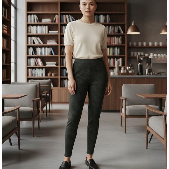 Cable Knit Legging Olive Green NWT Casual Comfort Loungewear Sz LG Like an Angel - Picture 1 of 7